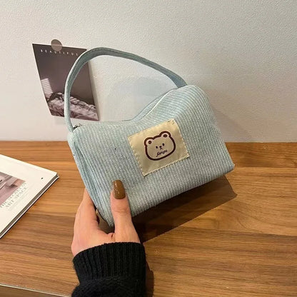 HomefishCosmetic Bags for Plush Cute Handbag Summer Fashion Soft Comfortable Large Capacity Trendy Handbag for Women With Handle
