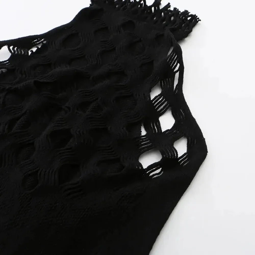 1PC Sexy Women Fishnet See Through Cover Up Bodysuit Hollow Out Halter Beachwear Bodystocking Without Underwear Swimsuit K298