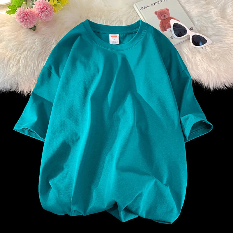 LEGIBLE Summer short sleeve T-Shirt  Women Tee Shirt  Loose Solid Basic T Shirt Women Casual O-neck Hipster Tshirt Top