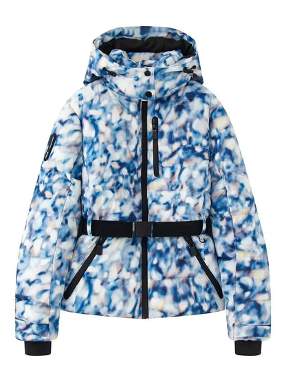 2025 Women Winter Hooded Down Jackets With Belt Lady Warm Thick Long Sleeve Stand Collar Parkas Padded Coats Sports Ski Outdoor
