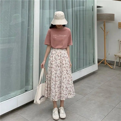 Skirt a word broken flower fairy woman super fairy sen department fairy small fresh thin temperament long skirt