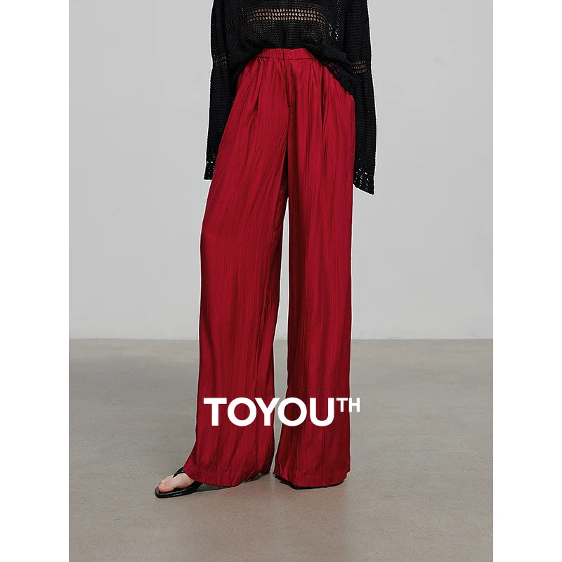 TOYOUTH Women Casual Pants 2025 Summer New Long Pants 8527002