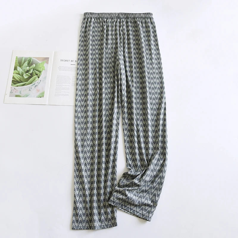 Extra Large Size Stylish Pajama Pants for Men, Spring and Autumn, Plus Size, Oversized, Casual Long Pants, Thin Style, Home Wear Pants