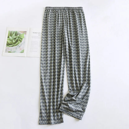 Extra Large Size Stylish Pajama Pants for Men, Spring and Autumn, Plus Size, Oversized, Casual Long Pants, Thin Style, Home Wear Pants