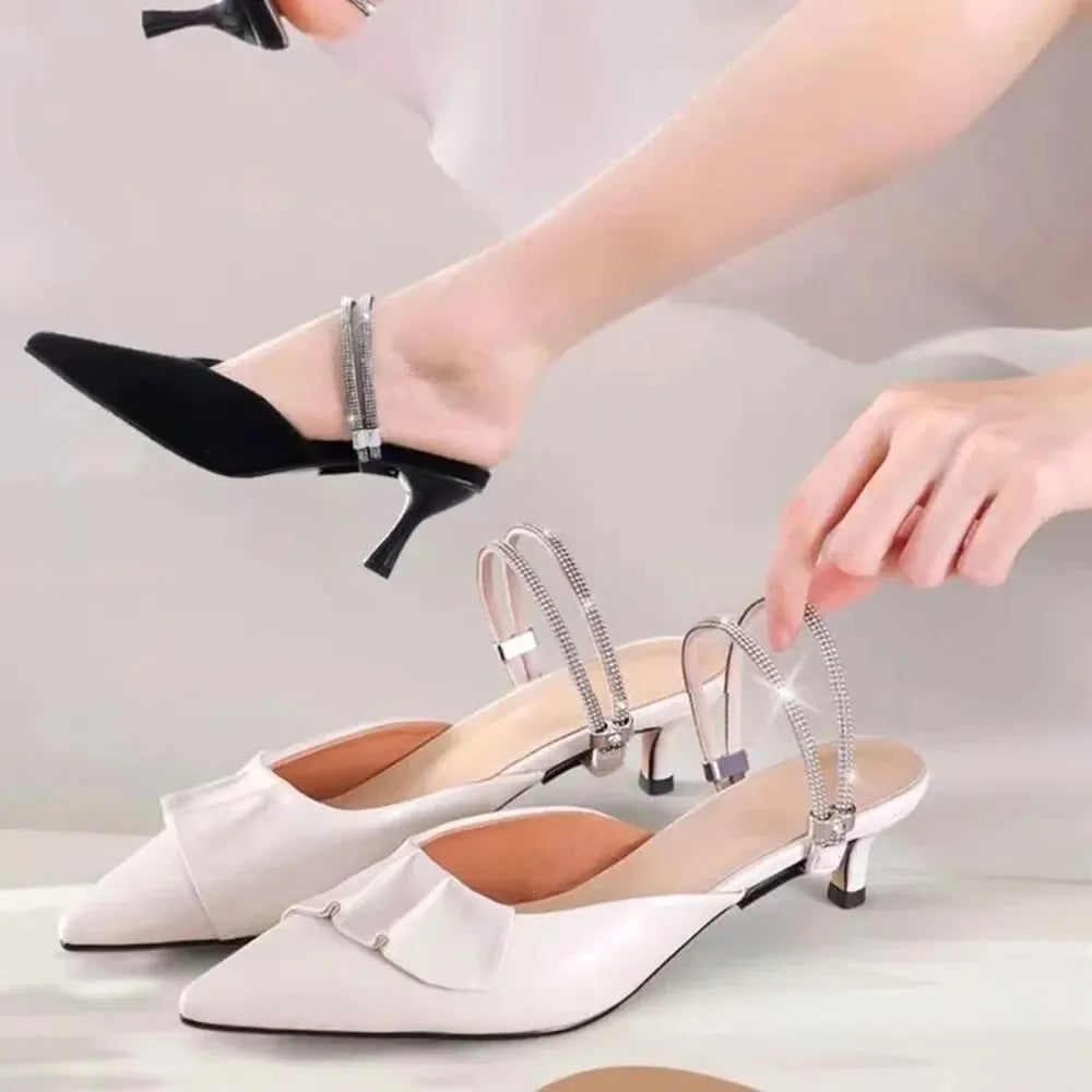 Rhinestone High Heels Shoes Band Anti-loose for Women Shoelaces Invisible Anti-drop Heel Straps Belt Drill Elastic Fixed Belts
