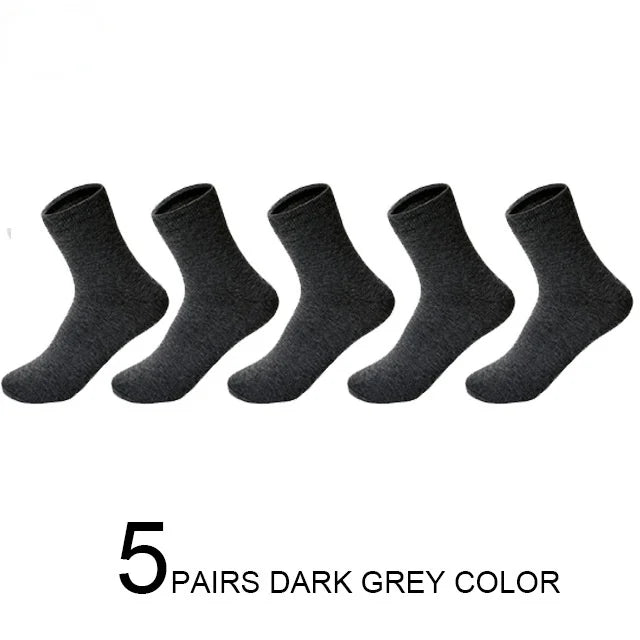 5/10 Pairs High Quality Men‘s Socks Cotton Casual Business Middle Black Breathable Male Crew Socks Dress Gifts Socks Size 38-44