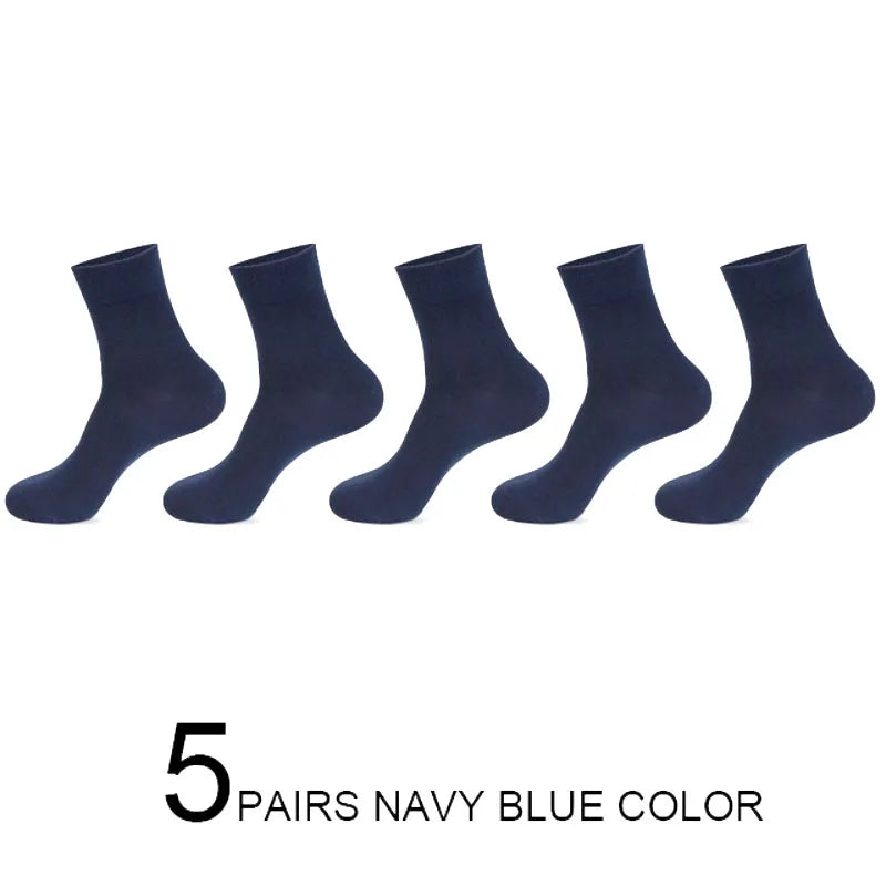 5/10 Pairs High Quality Men‘s Socks Cotton Casual Business Middle Black Breathable Male Crew Socks Dress Gifts Socks Size 38-44