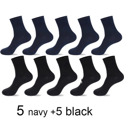 5/10 Pairs High Quality Men‘s Socks Cotton Casual Business Middle Black Breathable Male Crew Socks Dress Gifts Socks Size 38-44